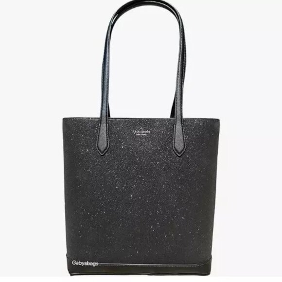 Kate Spade Black Glitter Tinsel Shoulder Bag Purse - Picture 1 of 12